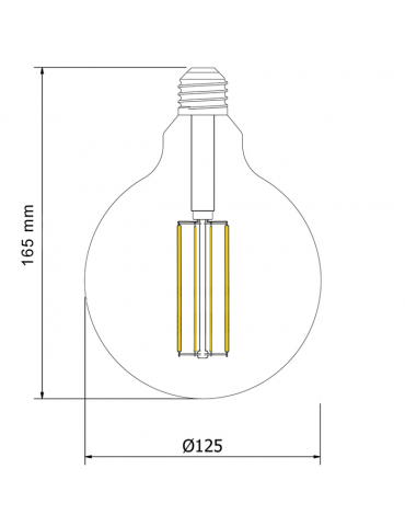 LED VINTAGE GLOBO G125 6W E27 230V CRISTAL 360°