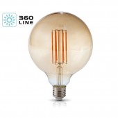 LED VINTAGE GLOBO G125 6W E27 230V CRISTAL 360°