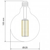 LED VINTAGE RETRO GLOBO G125 8W E27 230V CRISTAL 360°