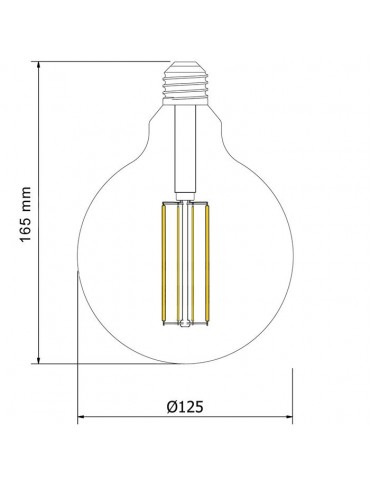 LED VINTAGE RETRO GLOBO G125 8W E27 230V CRISTAL 360°