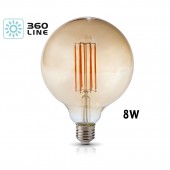 LED VINTAGE RETRO GLOBO G125 8W E27 230V CRISTAL 360°
