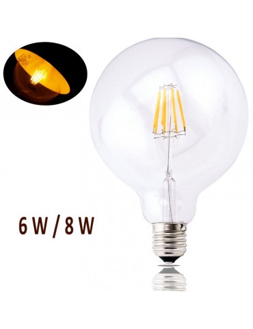 LED VINTAGE RETRO GLOBO G125 6/8W E27 230V CRISTAL TRANSPARENTE