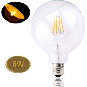 LED VINTAGE RETRO GLOBO G125 6W E27 230V CRISTAL TRANSPARENTE
