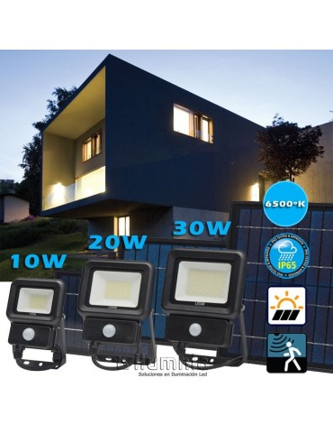 Foco Solar LED 10/20/30w Sensor de movimiento con Placa Solar