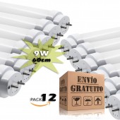 Pack 12 Tubos LED T8 60cm 9W Cristal 360°
