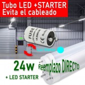 Tubo LED T8 150cm 24W +Cebador LED