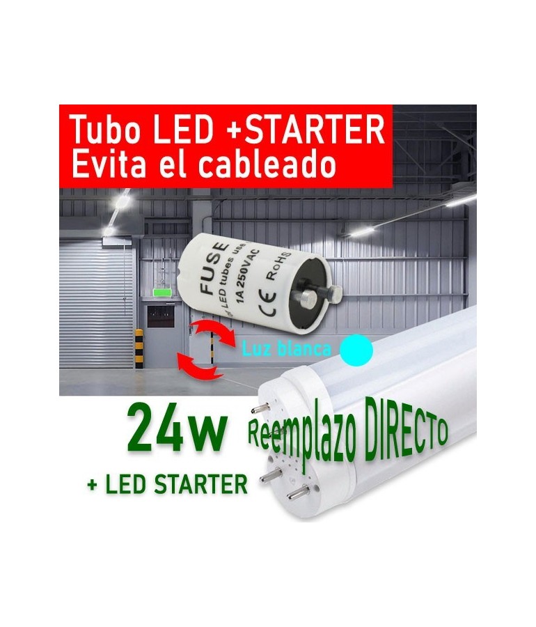 Tubo LED T8 150cm 24W +Cebador LED