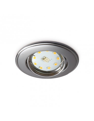 Aro de empotrar GU10 basculante Redondo Cromo Gris Mate