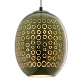 Lámpara Colgante 3D de Cristal y Metal Cromo Fireworks efecto círculos.