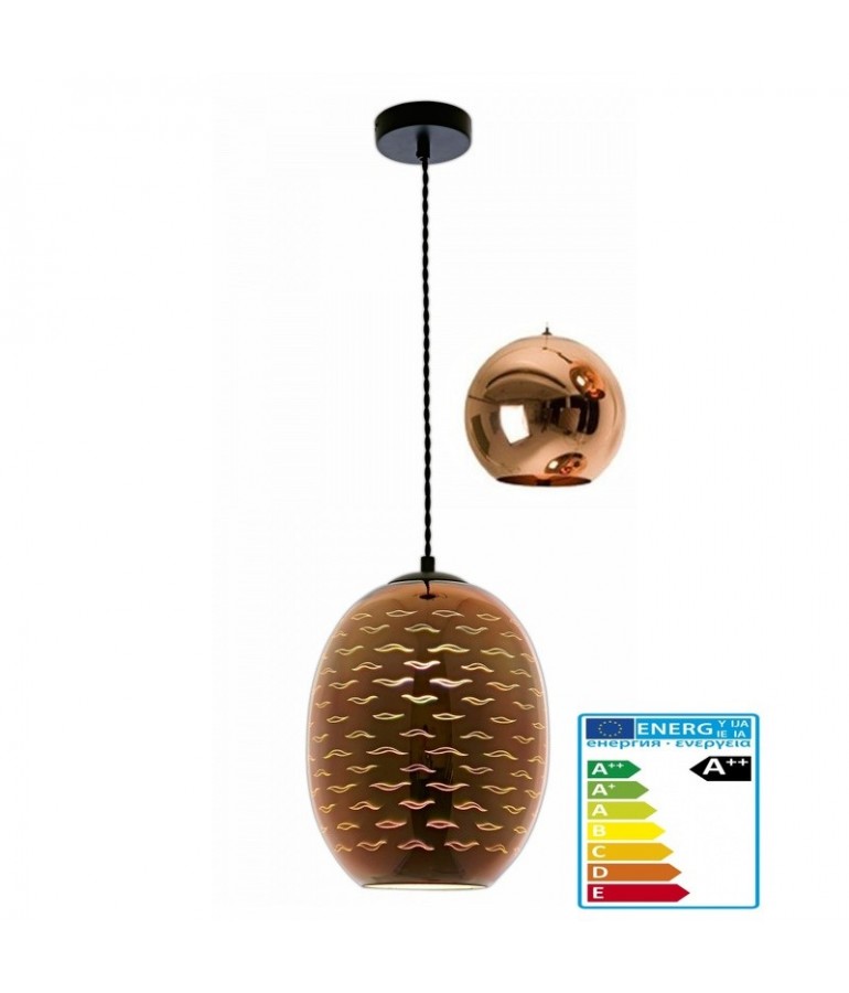 Lámpara Colgante 3D de Cristal y Metal negro Seagull efecto Golondrinas.