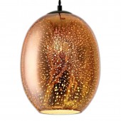 Lámpara Colgante 3D de Cristal y Metal negro efecto chispas de luz.
