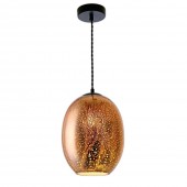 Lámpara Colgante 3D de Cristal y Metal negro efecto chispas de luz.