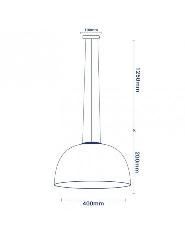 Lámpara Colgante 3D de Cristal y Metal cromo efecto círculos dimensiones.
