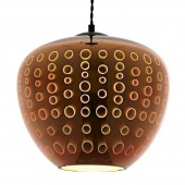 Lámpara Colgante 3D de Cristal y Metal cobre efecto círculos.