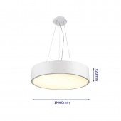 Lámpara Colgante Decorativa LED Circular 26W Ø40cm 