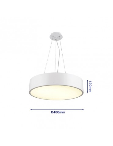 Lámpara Colgante Decorativa LED Circular 26W Ø40cm 
