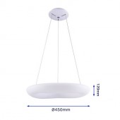 Lámpara Colgante Decorativa LED Circular Blanca 38W 45cm