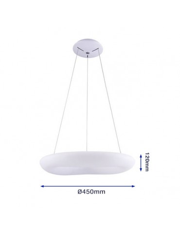 Lámpara Colgante Decorativa LED Circular Blanca 38W 45cm