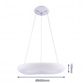 Lámpara Colgante Decorativa LED Circular Blanca 50W Ø60cm