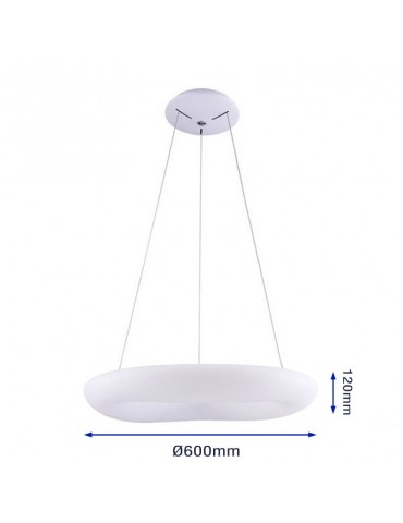 Lámpara Colgante Decorativa LED Circular Blanca 50W Ø60cm