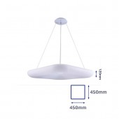 Lámpara Colgante Decorativa LED Cuadrada Blanca 38W 45cm