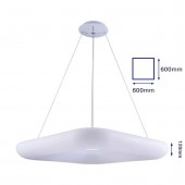 Lámpara Colgante Decorativa LED Cuadrada Blanca 50W Ø60cm