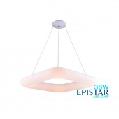 Lámpara Colgante Decorativa LED Cuadrada Blanca 38W 45cm