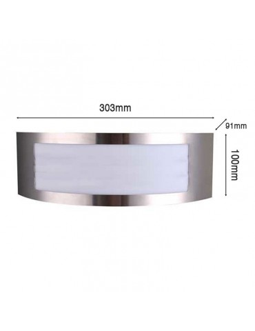 Aplique pared rectangular curvo Inoxidable E27 - 3