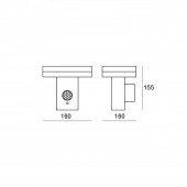 Aplique Solar LED Pared CUADRADO INOX Sensor movimiento PIR dimensiones