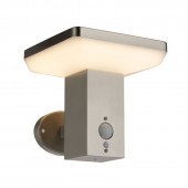 Aplique Solar LED Pared CUADRADO INOX Sensor movimiento PIR