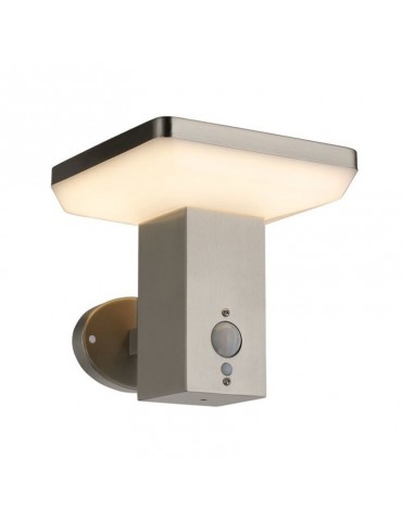 Aplique Solar LED Pared CUADRADO INOX Sensor movimiento PIR