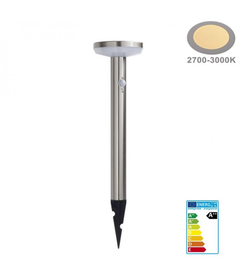Aplique Solar LED suelo CIRCULAR INOX 50cm Sensor mov PIR