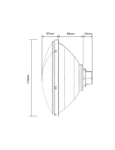 Bombilla LED PAR56 12v 12W IP68 PISCINA 3000ºK dimensiones