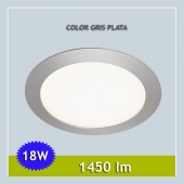 PANEL LED Downlight 18W Circular Empotrable Slim Gris Plata