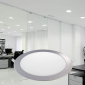PANEL LED Downlight 18W Circular Empotrable Slim Plata