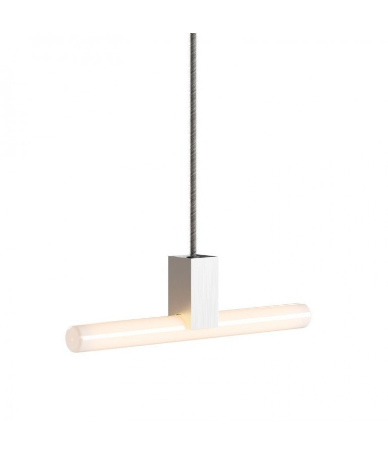Lámpara colgante Lineal LED de diseño italiano Sinthia plata