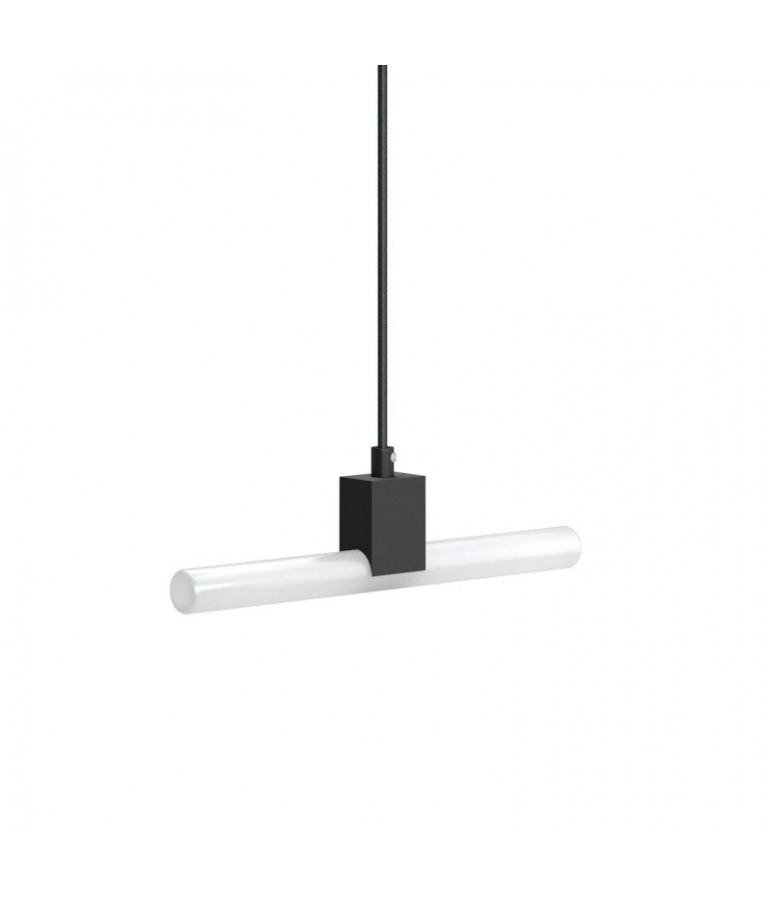 Lámpara colgante Lineal LED de diseño italiano Sinthia negra