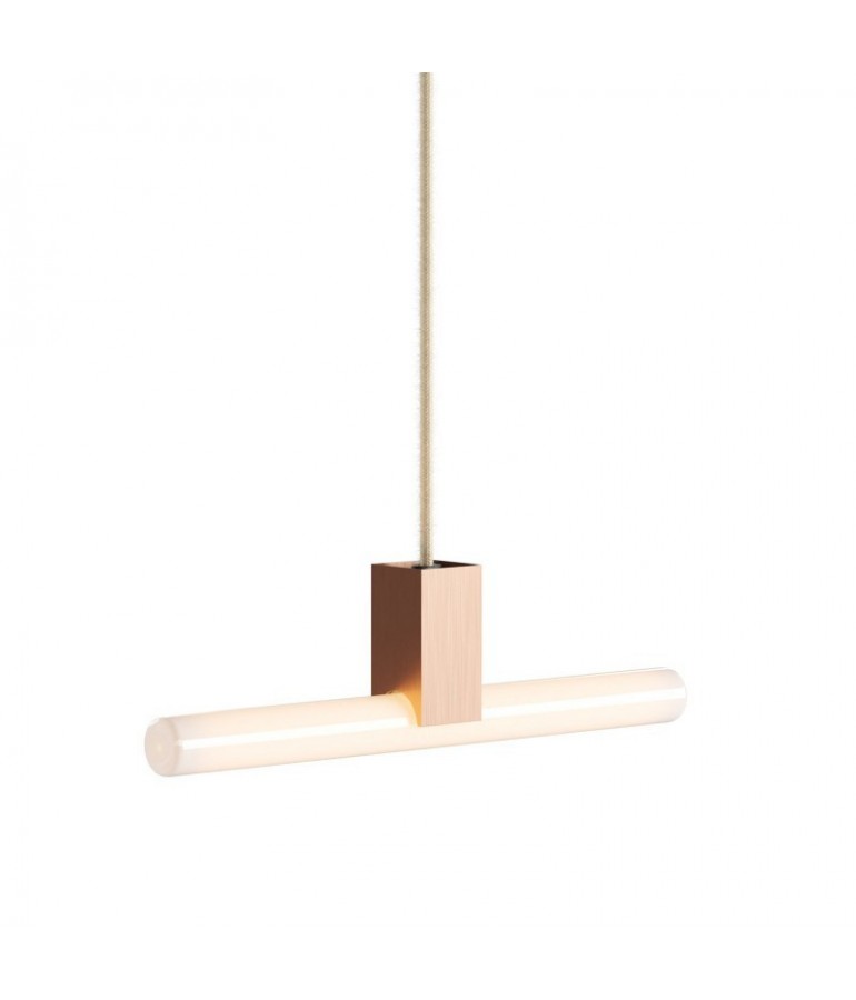 Lámpara colgante Lineal LED de diseño italiano Sinthia cobre