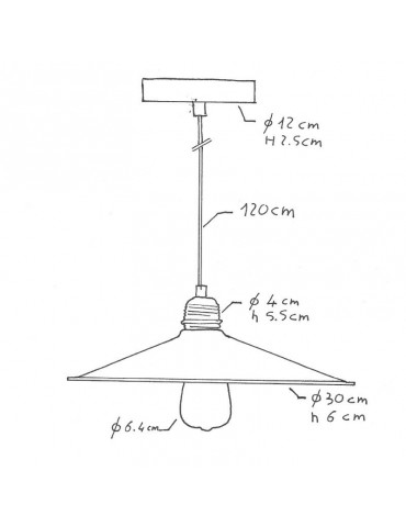 Lámpara colgante de diseño italiano TUIGGI dimensiones