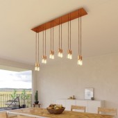 Lámpara colgante 6 caídas de diseño italiano WINNA cobre