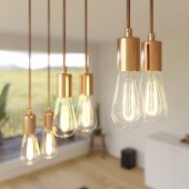 Lámpara colgante 6 caídas de diseño italiano WINNA cobre