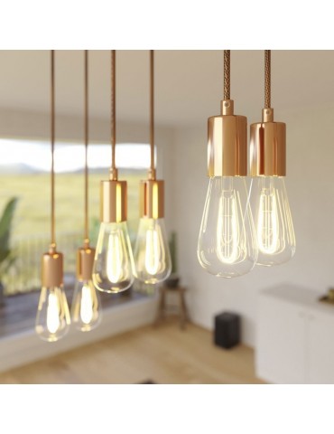 Lámpara colgante 6 caídas de diseño italiano WINNA cobre