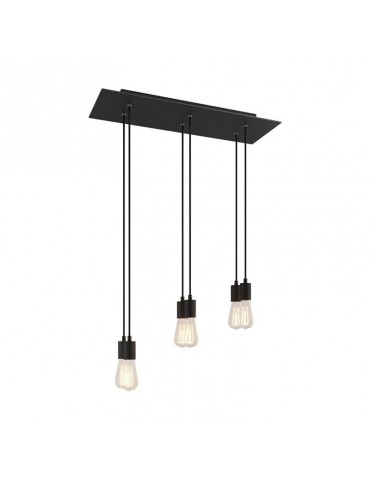 Lámpara colgante 6 caídas de diseño italiano WINNA cobre negra