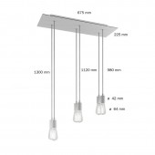 Lámpara colgante 6 caídas de diseño italiano WINNA cobre dimensiones