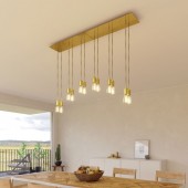 Lámpara colgante 6 caídas de diseño italiano WINNA Latón satinado