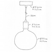 Lámpara colgante FIGGO cuero diseño italiano dimensiones