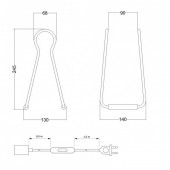 Lámpara de mesa TOUCH de diseño italiano Dimensiones