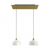Lámpara colgante DEIA 2 caídas de diseño italiano latón satinado