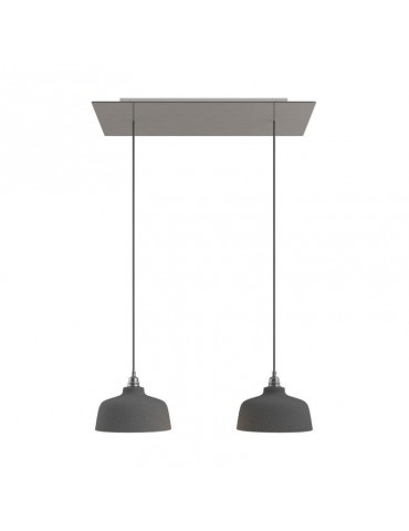 Lámpara colgante DEIA 2 caídas de diseño italiano acero satinado