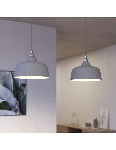 Lámpara colgante DEIA 2 caídas de diseño italiano acero satinado